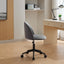 Velvet fabric office chair, mid back adjustable rotating computer chair, black legs, cushioned office chair with wheels - Korvel