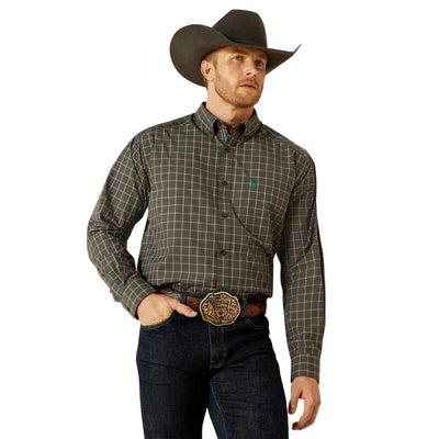 Ariat Men's Pro Series Plaid Shirt - Black & Blue - Korvel