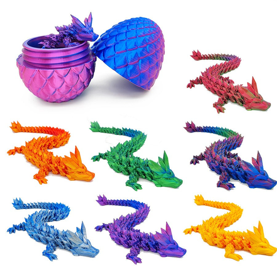 Dragon Egg 3D Printing Crystal Dragon Gem Dragon Egg Divine Dragon Storage Set Craft Gift Decoration Creative Toy Trendy Play - Korvel