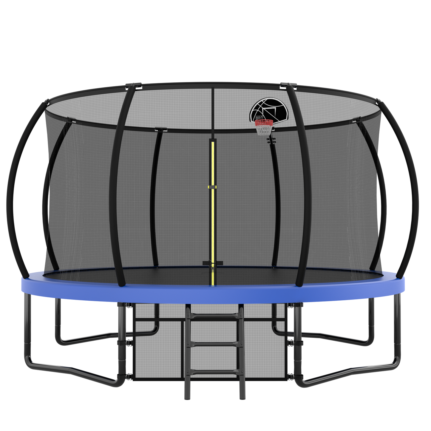 Trampolín para niños de 12 pies con red de seguridad y escalera