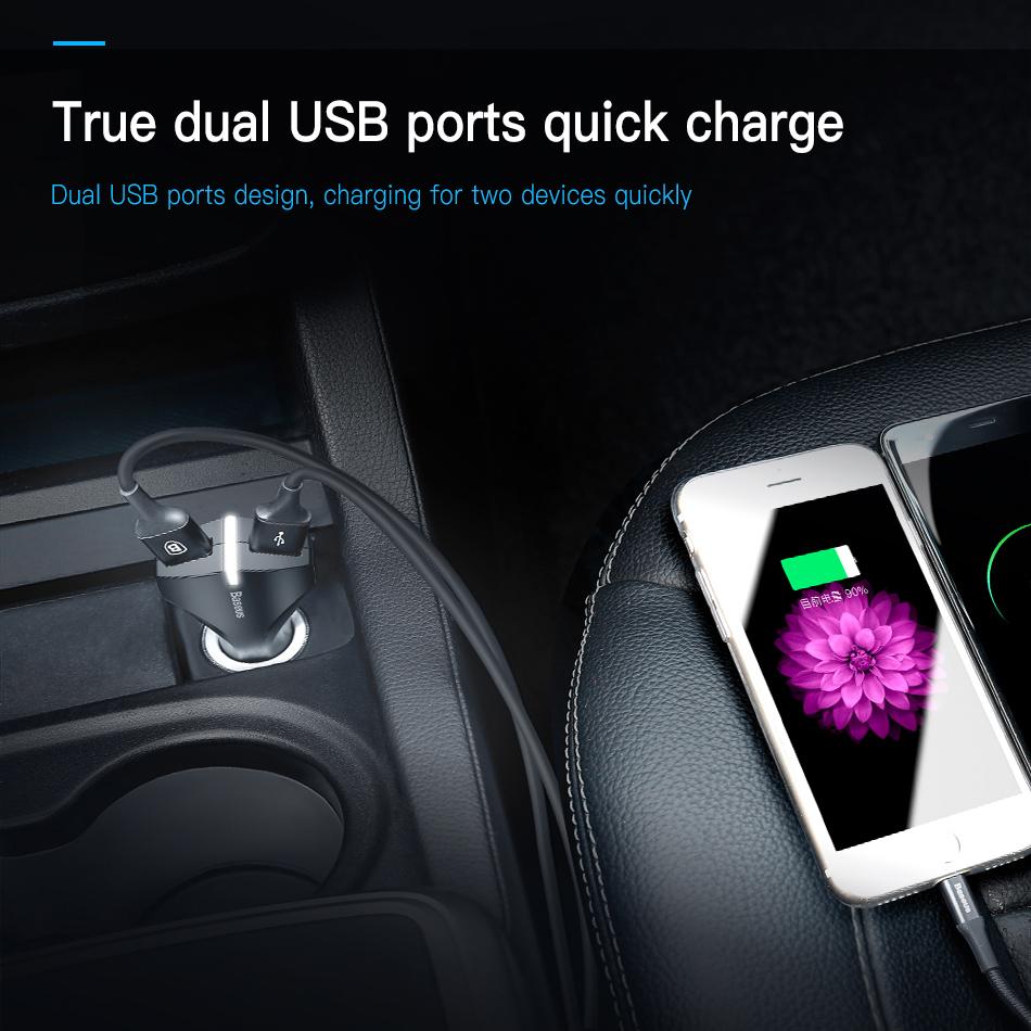 Baseus Quick Charge 3.0 Dual USB Car Charger