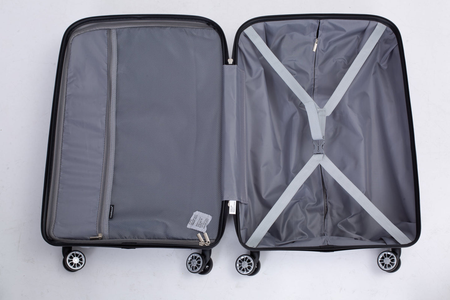 Hardshell Suitcase Spinner Wheels PP Luggage Sets Lightweight Durable Suitcase with TSA Lock,3-Piece Set (20/24/28) ,Silver - Korvel