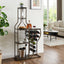 Elegant Grey 11-Bottle Wine Rack with Glass Holder