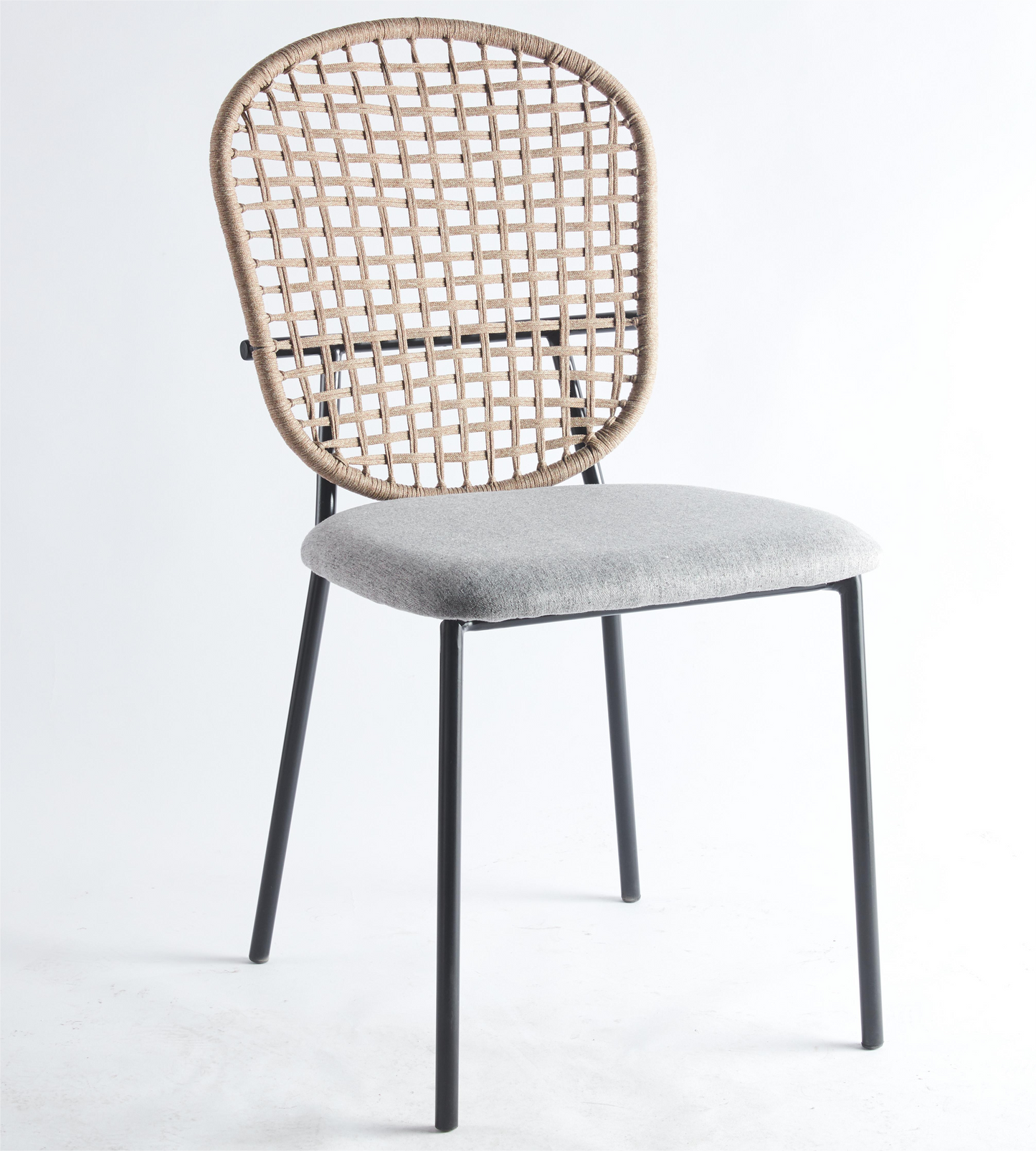 Elegant Black and Gray Sennit Chair Set of 4