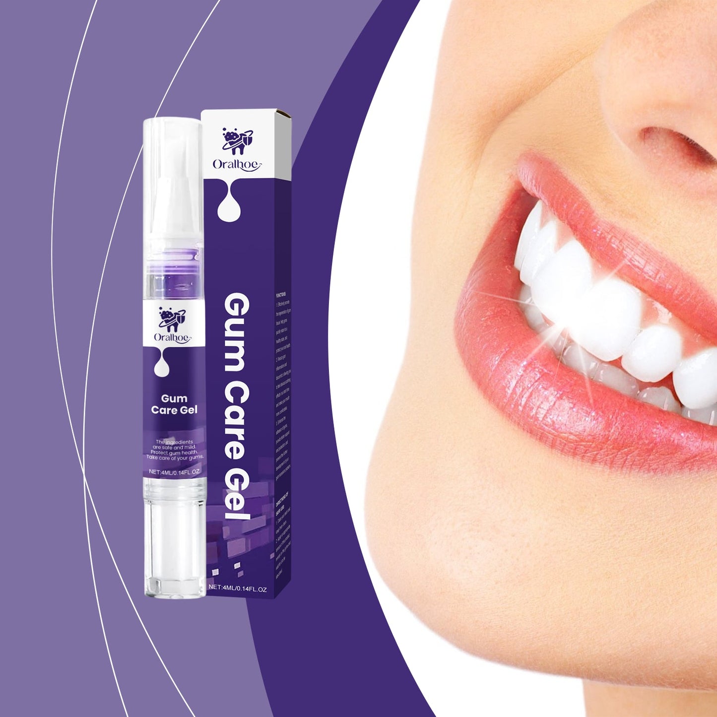 Purple Gum Care Gel Deep Cleans Stains And Gently Protects Gums For Dental Care - Korvel