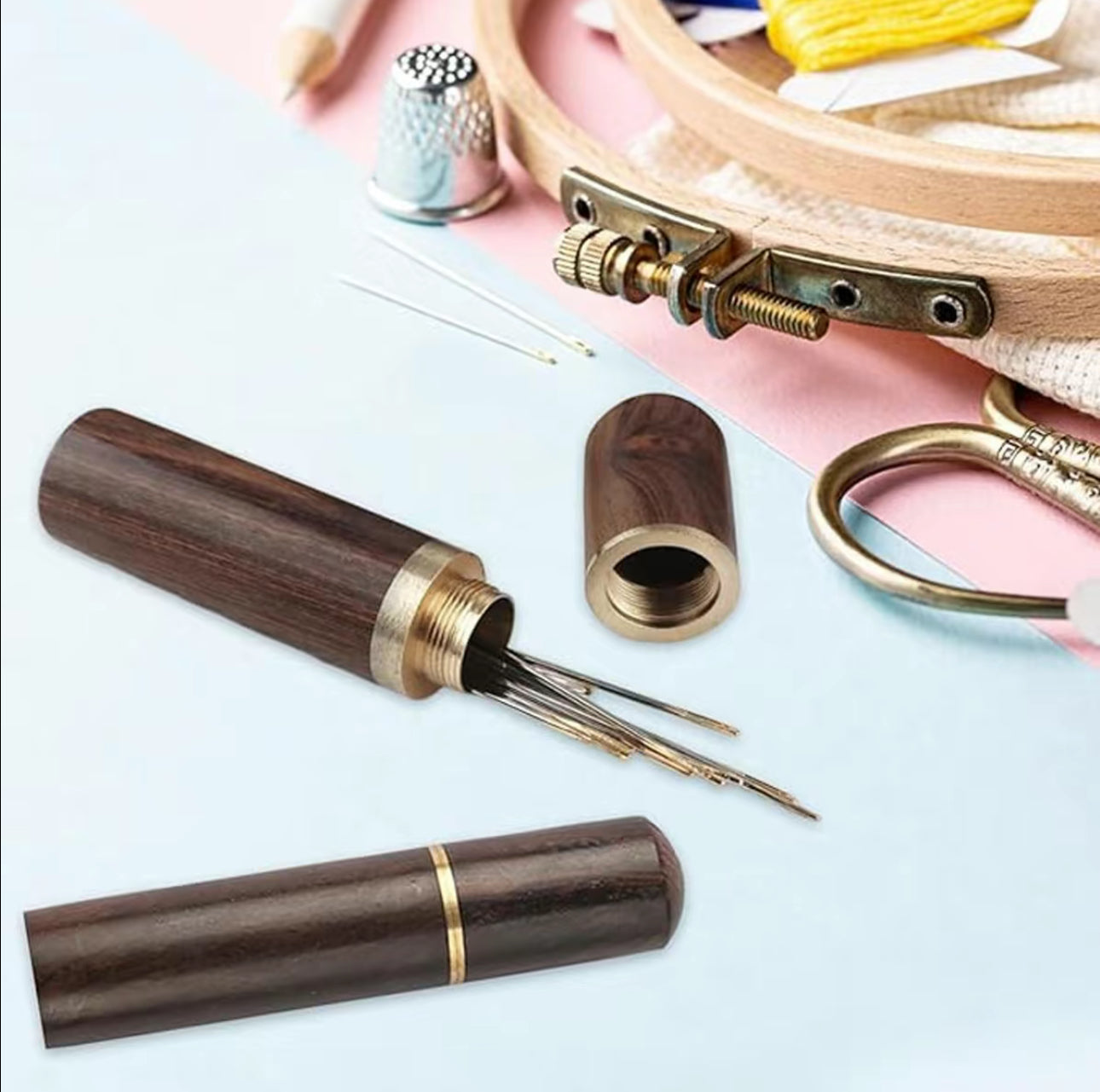 Juego de Agujas en Estuche de Madera - Colección de 30 Piezas