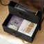 Tea table with charging station, bedside table with USB port, socket and cloth bag, 2 drawers - Korvel