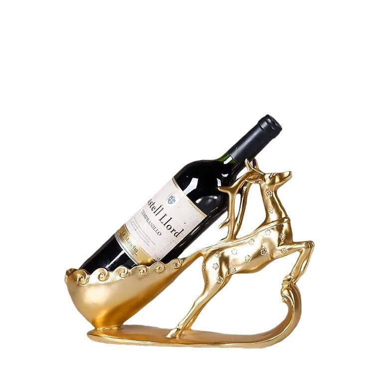 Creative Golden Deer Wine Rack Living Room Wine Cabinet Decoration Home TV Cabinet Decoration Red Wine Rack Decorative Crafts - Korvel
