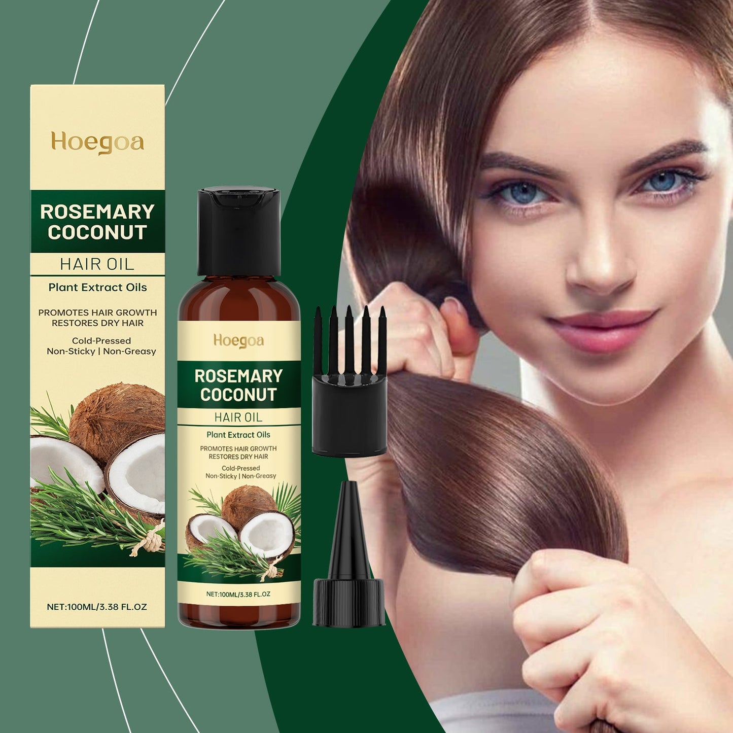Rosemary Coconut Hair Oil Nourishes, Moisturizes, Leaves Fragrance, Pamper Hair, And Softens Hair Essence - Korvel