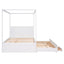 Elegant Queen Size Canopy Platform Bed with Trundle & Storage