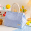ins style small fresh outdoor large capacity picnic insulation and cold storage bag fashionable diamond pattern zipper lunch box bag student lunch bag - Korvel