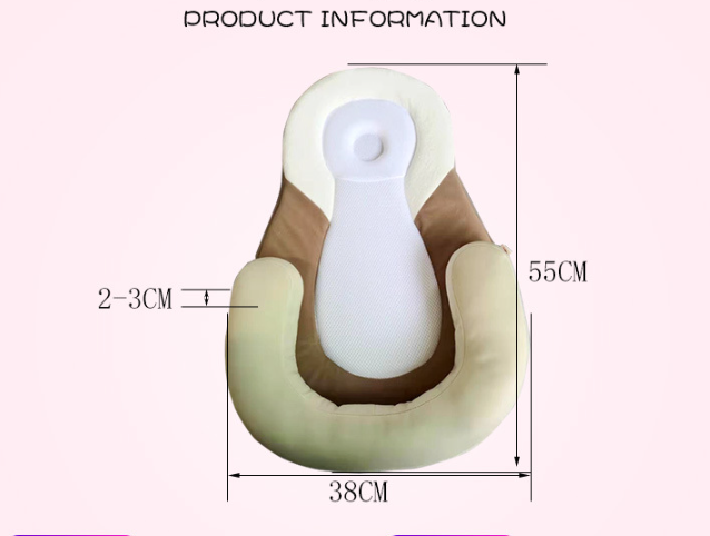 Baby Pillows for Sleeping,Baby Snuggle Nest Sleeper Lounger with Soft&Breathable Head Support Pillow - Korvel