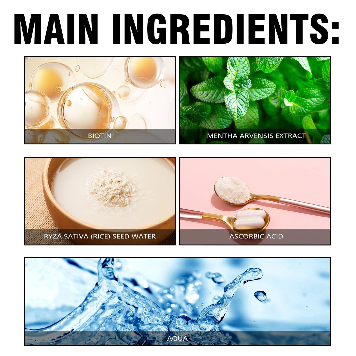 Biotin Peppermint Rice Water Hair Spray, Repair Dry Hair Soft Hair Thick Hair Flexible And Nourishing Hair - Korvel
