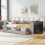Elegant Twin Size Daybed with Shelves and Charging Station - Gray