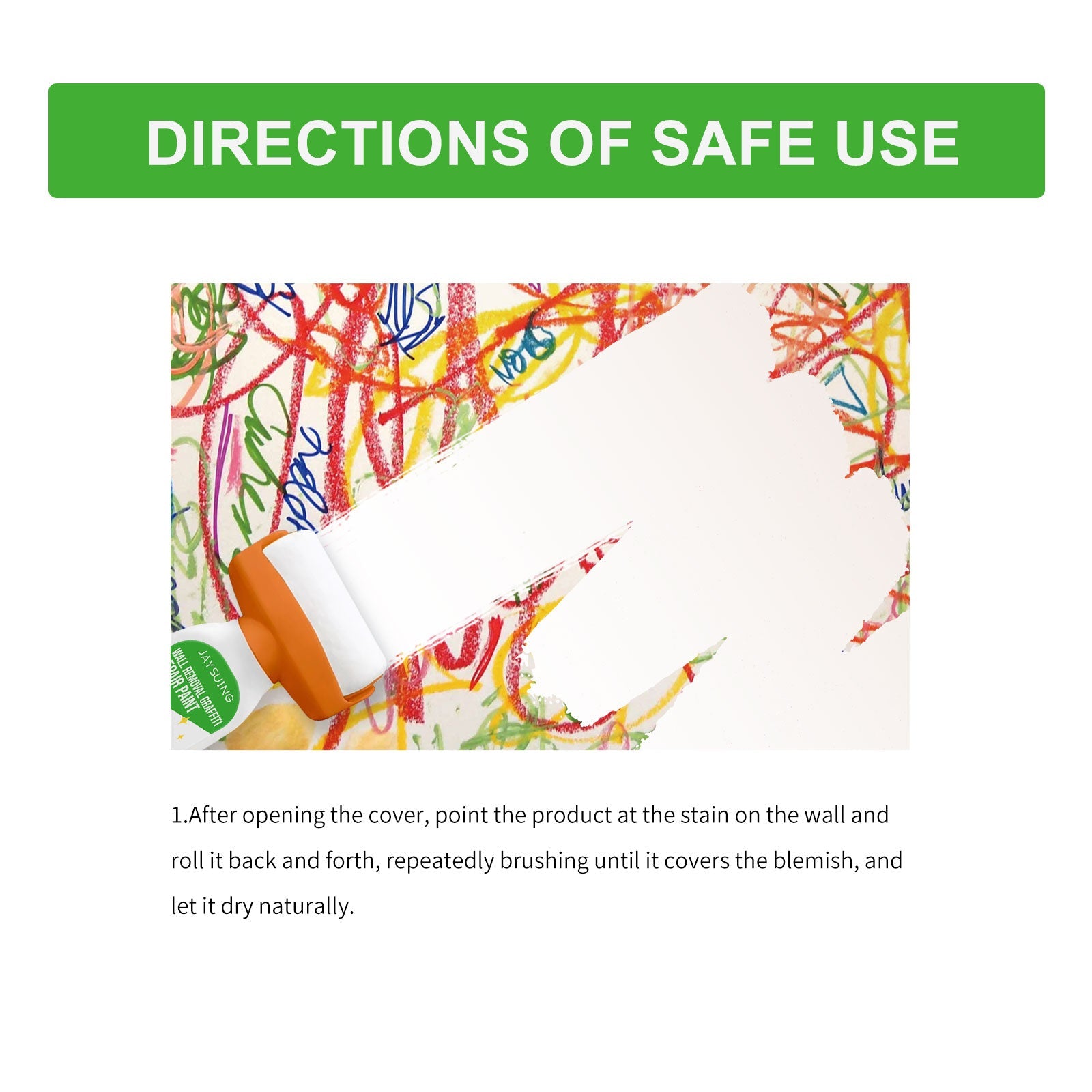 JAYSUING Wall Removal Graffiti Repair Paint, Wall Graffiti Stain Cover Repair Home Self-Painted Wall Paint - Korvel