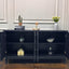 Stronger Vintage Style Buffet Cabinet Lacquered Accent Storage 4 Door Wooden Cabinets Taupe Grey - Korvel
