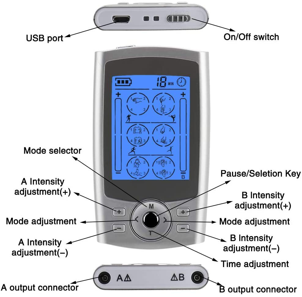 24 Mode Physiotherapy Instrument Tens Intelligent Pulse Full Body Massage Charging Meridian Massager - Korvel