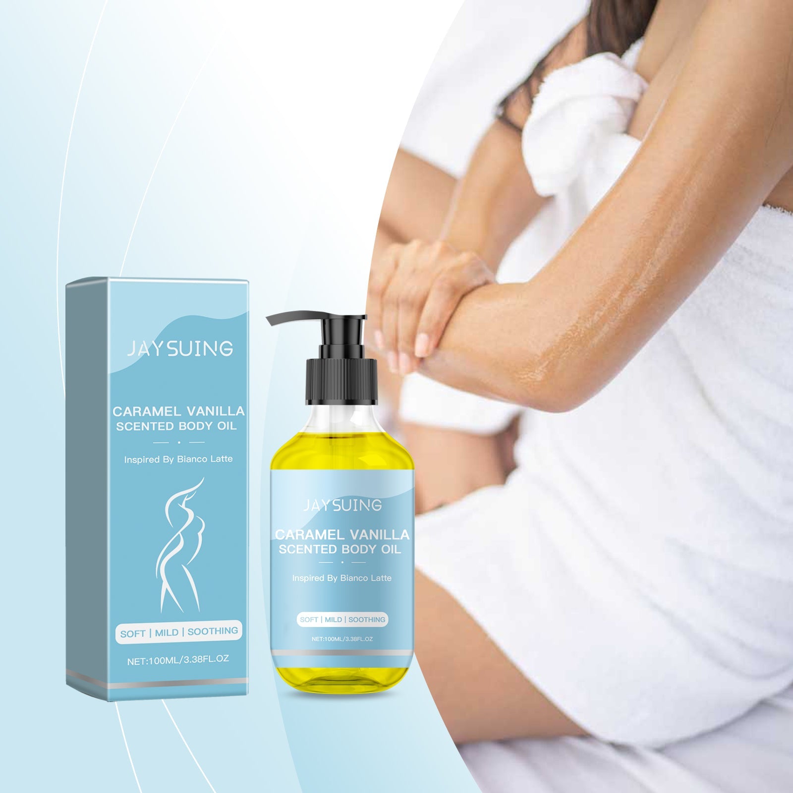 Caramel Vanilla Body Oil, Moisturizing And Moisturizing Body And Skin Massage Oil - Korvel