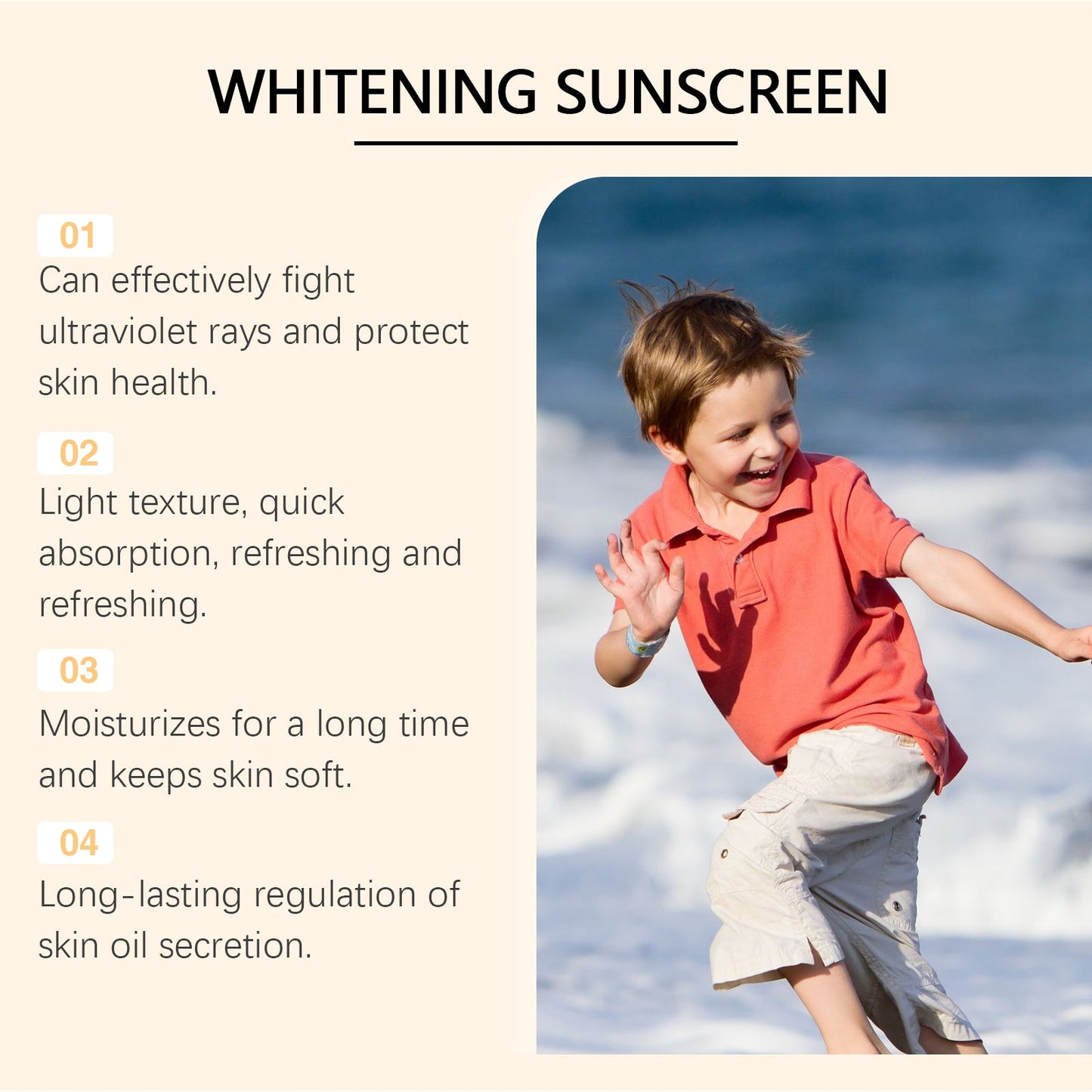 Whitening Sunscreen, Daily Moisturizing Skin Isolation And Protection Cream - Korvel