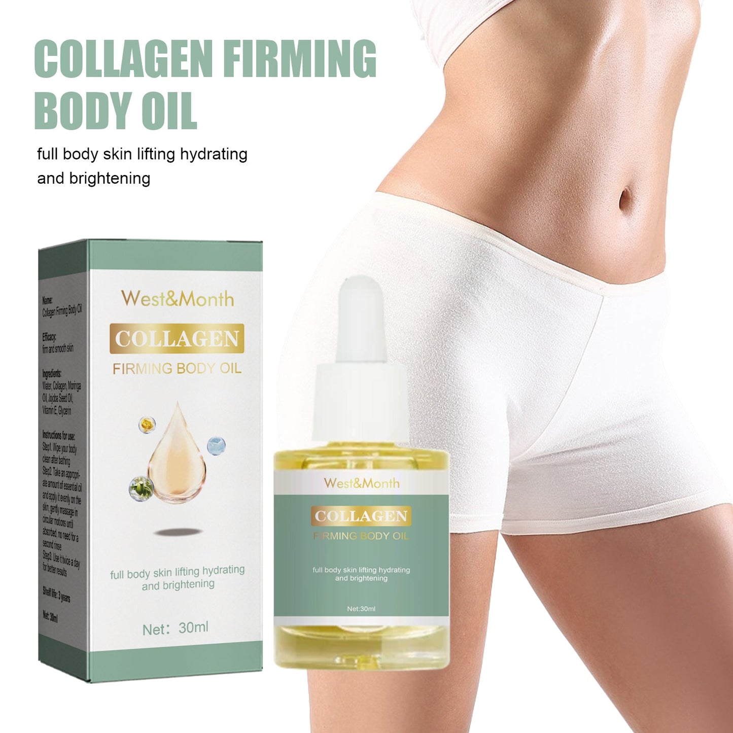 Collagen Firming Body Oil for Smooth, Moisturized Skin