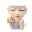 Creative resin succulent potted plant decoration for girl's puppy flower pot - Korvel