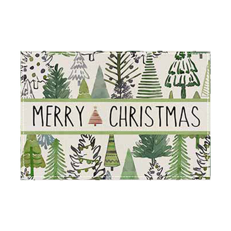 Christmas Tree Print Linen Placemats for Festive Dining