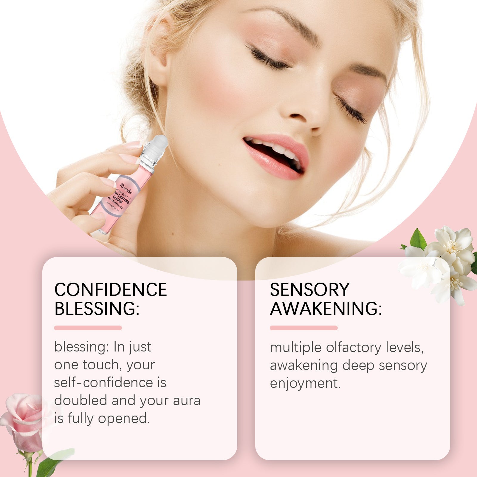 Women's Roller Perfume Lasting Fragrance Portable Rose Light Everyday Fresh Exudes A Niche Appeal Perfume - Korvel