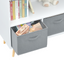 Kids bookcase with Collapsible Fabric Drawers Children's Book Display Toy Storage Cabinet Organizer White/Gray - Korvel