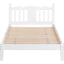 Twin Bed with Column-Decoration Headboard, with Bed Slats,White - Korvel