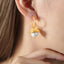 Elegant 18K Gold-Plated Bead Dangle Earrings