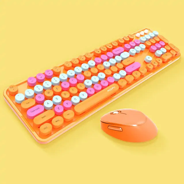 Ensemble de clavier sans fil à touches rondes