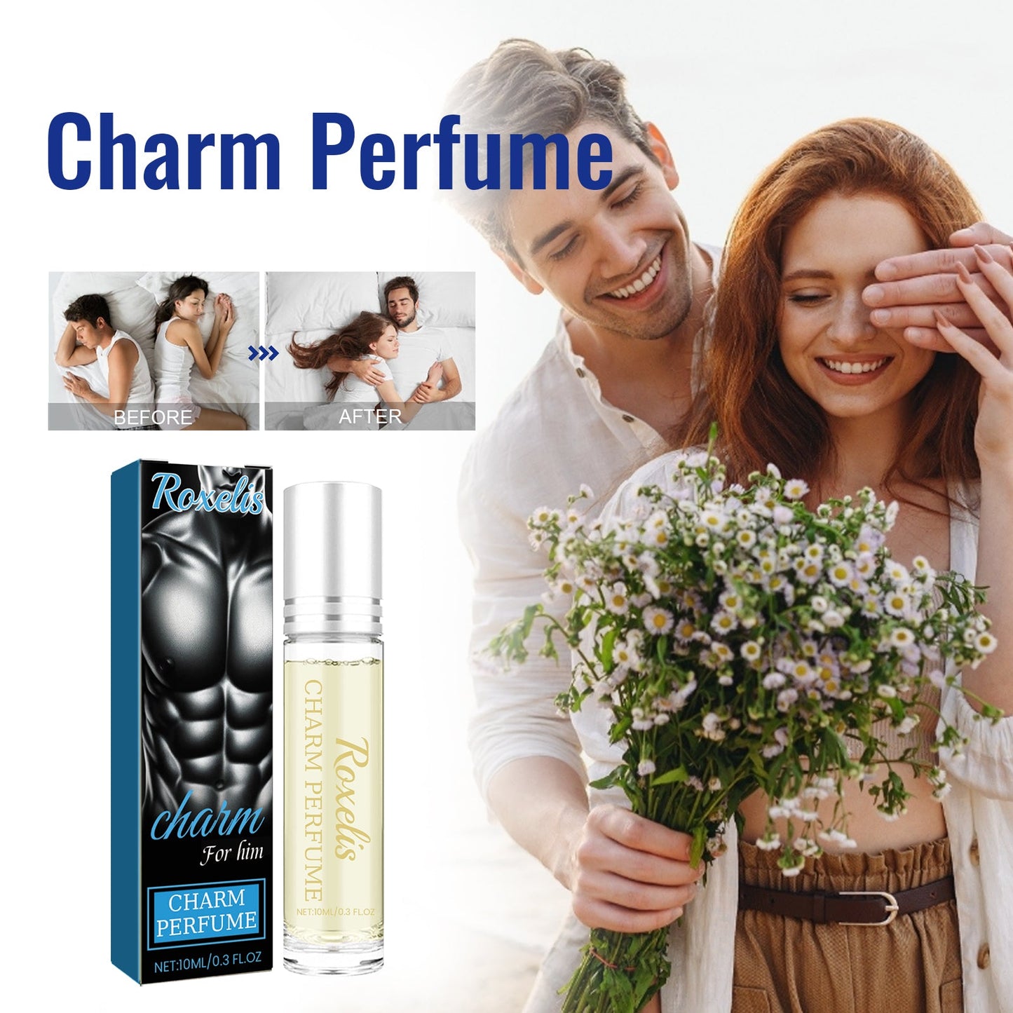 Charm Perfume, Men With Light Fragrance Wrist Neck Legs Lovers Body Fragrance Natural Clear - Korvel