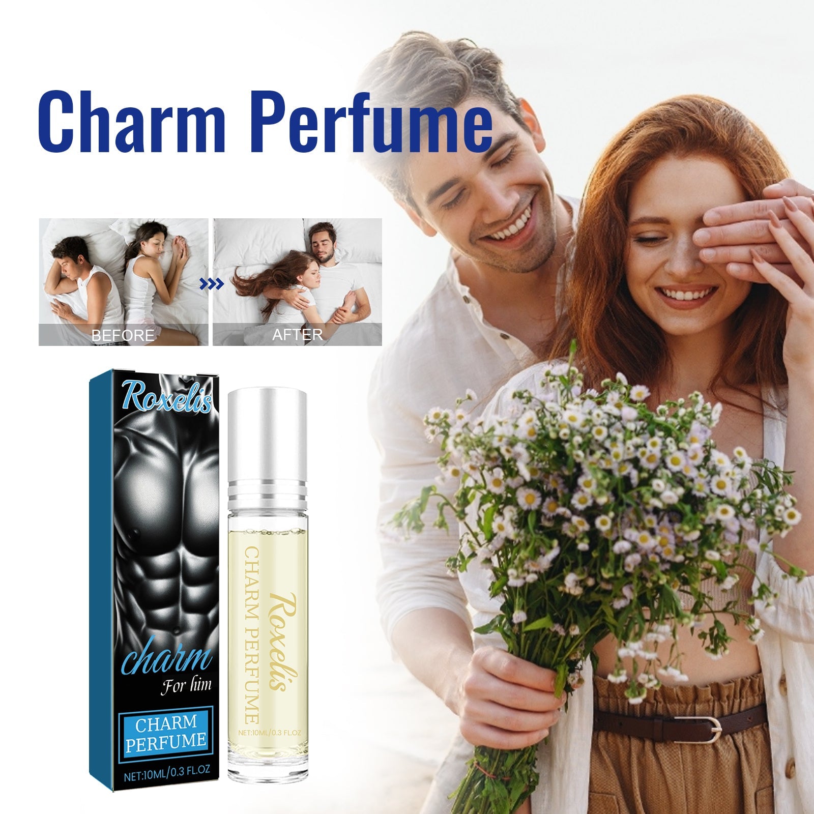 Charm Perfume, Men With Light Fragrance Wrist Neck Legs Lovers Body Fragrance Natural Clear - Korvel