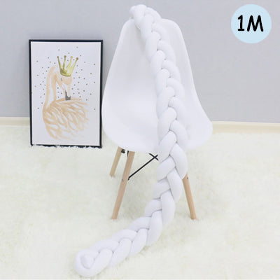 1Pcs 1M/2M/3M Baby Handmade Nodic Knot Newborn Bed Bumper Long Knotted Braid Pillow Baby Bed Bumper Knot Crib Infant Room Decor - Korvel