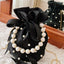 Pearl Detail Solid Color Bucket Bag - Korvel