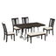 Traditional 6-Piece 78inch Trestle Extendable Dining Table Set with One 18inch Removable Leaf Distressed White - Korvel
