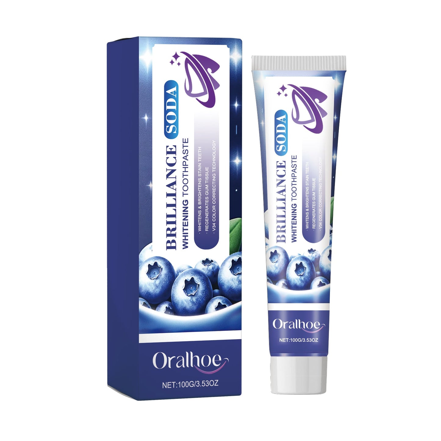 Whitening Toothpaste, Fresh Breath Care Gums Clean Teeth Yellow Stains Tartar White Toothpaste - Korvel