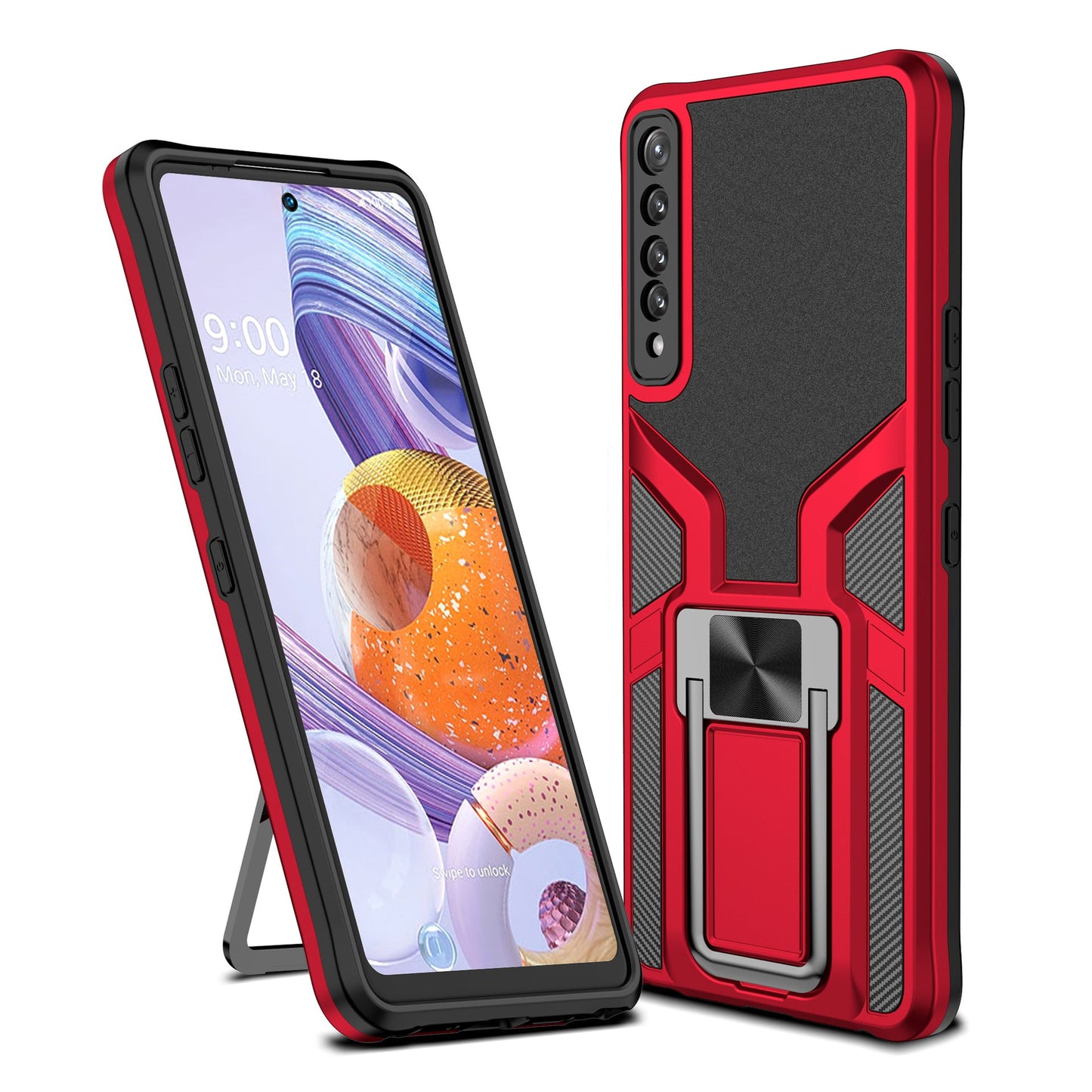 Suitable for LGSTYLO7 Mobile Phone Shell Lgstylo7 Protective Cases Creative Car Bracket Magnetic Cover - Korvel