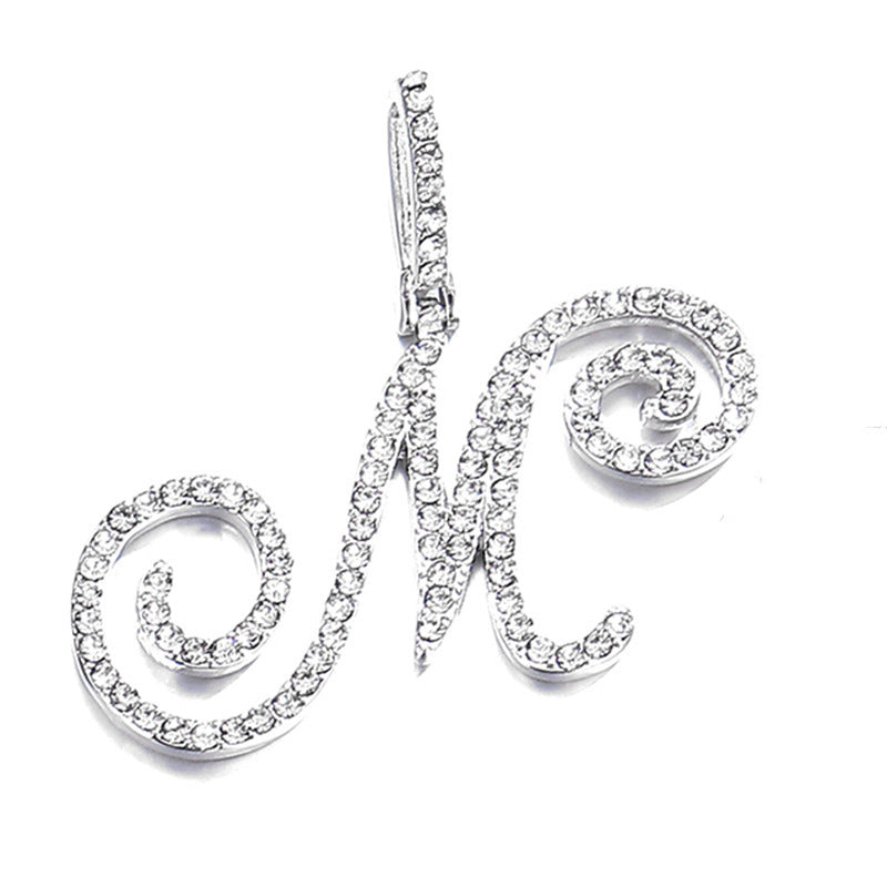 Hip Hop Grass Letter Pendant with Cuban Chain