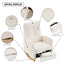 Accent Rocking  Chair with Footrest High Back Rubber Wood Rocking Legs Bedroom Living Space - Korvel