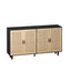 62.20"Elegant and Functional 4-Door Rattan Decorative Storage Cabinet,for Bedroom,Living Room,Office,Easy Assembly,Black - Korvel