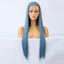 Long Straight Blue Wigs Natural Synthetic Hair Heat Resistant Wigs for Women Girls Cosplay - Korvel