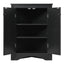 Black Triangle Bathroom Storage Cabinet with Adjustable Shelves