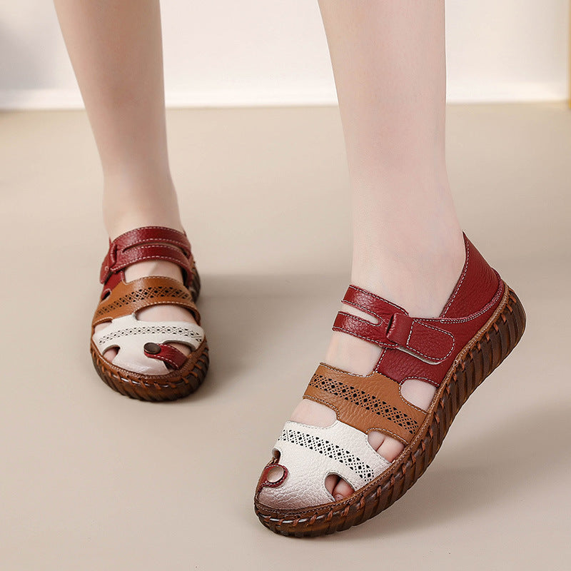 Sandalias Premium de Piel de Vaca para Mujeres - Suela Antideslizante y Suave