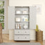 70 inch high kitchen pantry storage cabinet with 2 drawers and 3 shelves, large storage cabinet (antique white) - Korvel