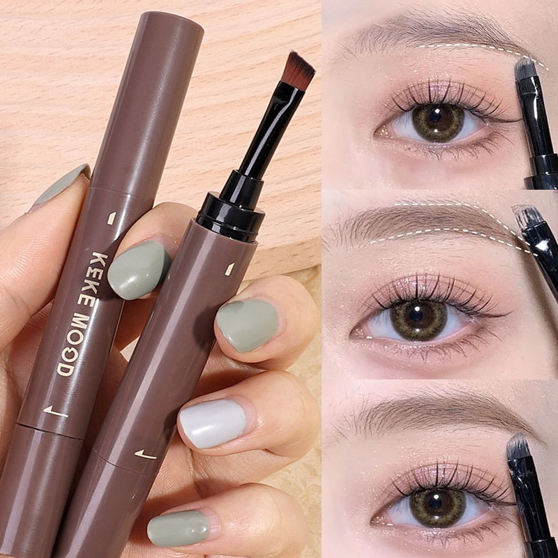 Waterproof Brown Grey Eyebrow Dyeing Cream Pencil Natural Lasting Non-smudge Setting Dye Eye Brow Pen with Brush Makeup Cosmetic - Korvel