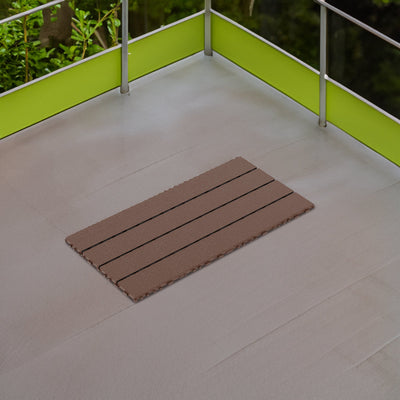 2FT terrace tiles, DIY module interlocking terrace tiles, quick installation of courtyard tiles, 24 pieces in red brown color - Korvel