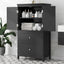 Armoire de rangement de salle de bain noire élégante avec étagère réglable