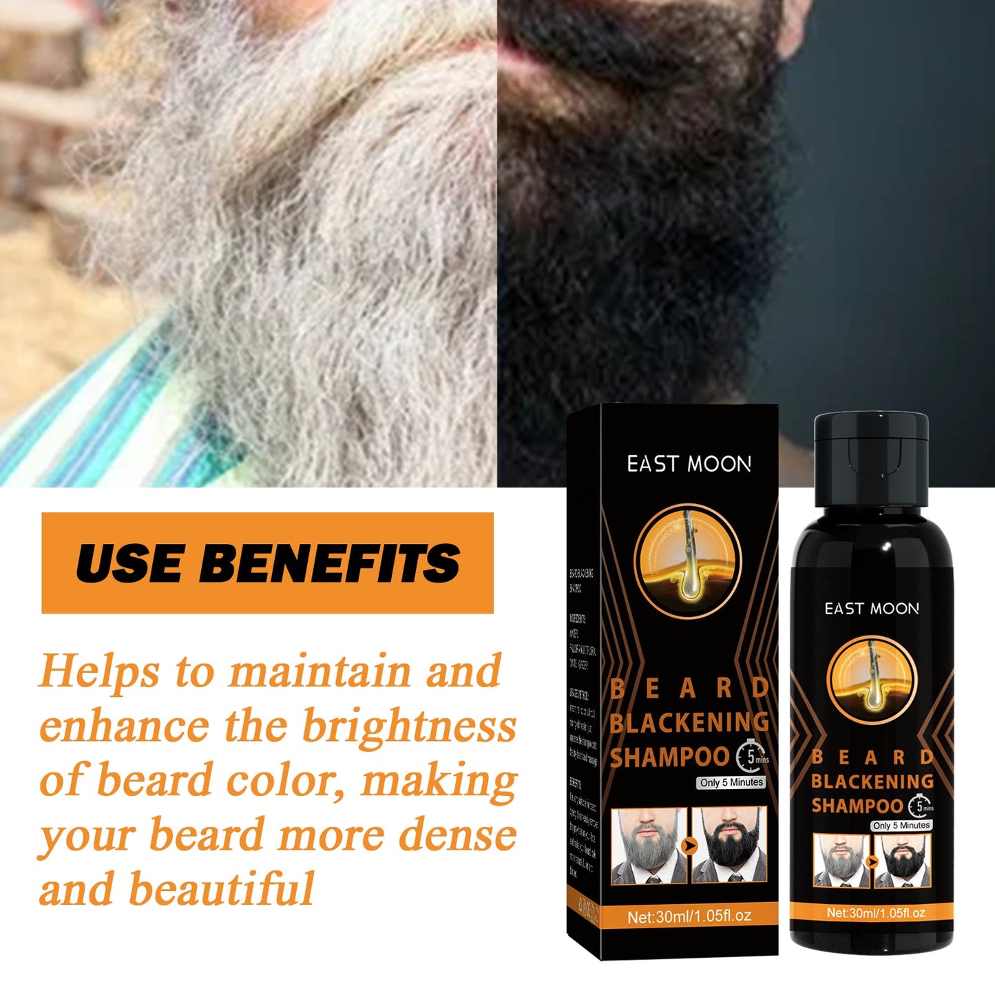 Shampoo Men's Hair Cleansing Moisturizing Massage Treatment Smoothing Dark Hair Shampoo - Korvel