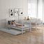 Twin over Twin Bunk Bed with Trundle and Storage  White - Korvel